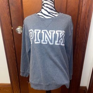 Pink by Victoria’s Secret gray and white sweatshirt, size medium